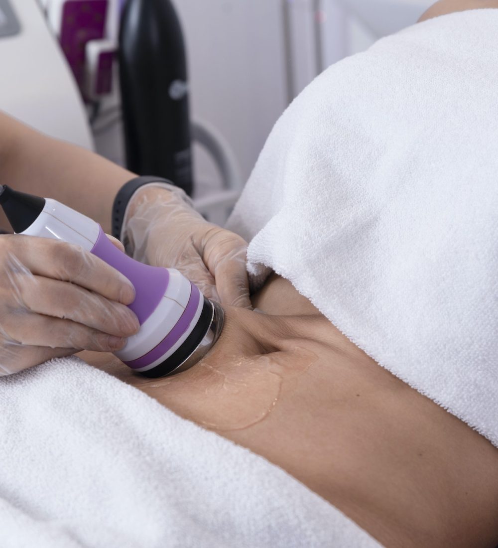 RF cavitation body treatment for beauty enhancement and abdominal fat and cellulite removal